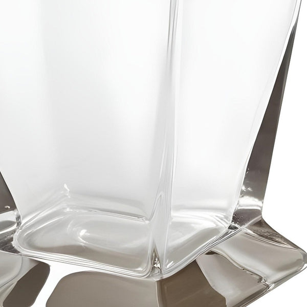 Homeroots Clear Crystal Angular Shape Stemless Decanter  Lead Free Crystal 476497