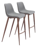 Magnus Barstool - Set of 2 Slate Gray & Walnut 109938 Zuo Modern