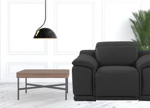 Homeroots Mod Charcoal Gray Italian Leather Recliner Chair Dark Grey  476508