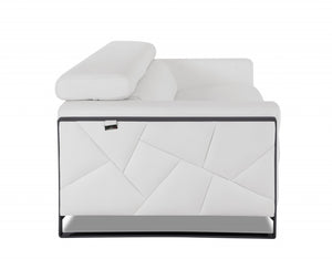 Homeroots Three Piece Indoor Italian Leather Seating Set For Six – Luxurious Comfort & Stylish Design White  476547