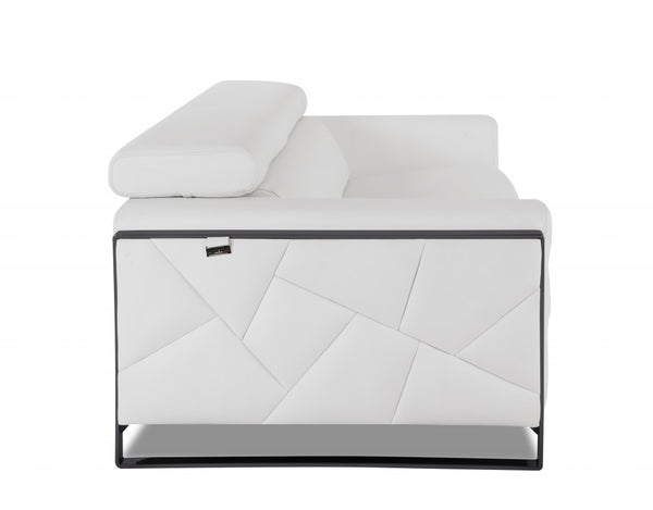 Homeroots Three Piece Indoor Italian Leather Seating Set For Six – Luxurious Comfort & Stylish Design White  476547