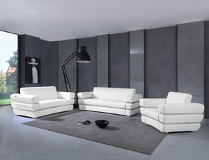 HomeRoots Three Piece Indoor Italian Leather Seating Set for 6 – Luxurious, Durable Comfort & Style 476552