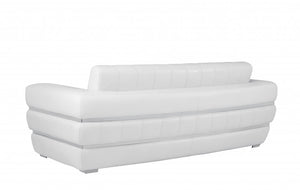 Homeroots Three Piece Indoor Italian Leather Seating Set For Six – Luxurious Comfort & Stylish Design White  476553