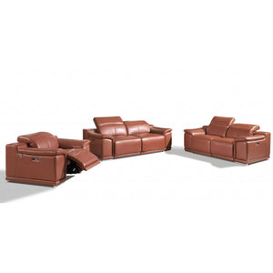Homeroots Three Piece Indoor Camel Italian Leather Six Person Seating Set Camel  476554