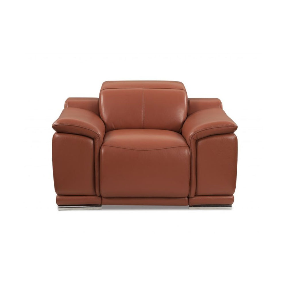 HomeRoots Three Piece Indoor Camel Italian Leather Seating Set - Luxurious Comfort for 6 with Power Recline 476554
