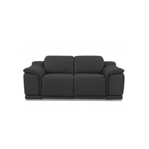 Homeroots Three Piece Indoor Dark Gray Italian Leather Six Person Seating Set Dark Grey  476556