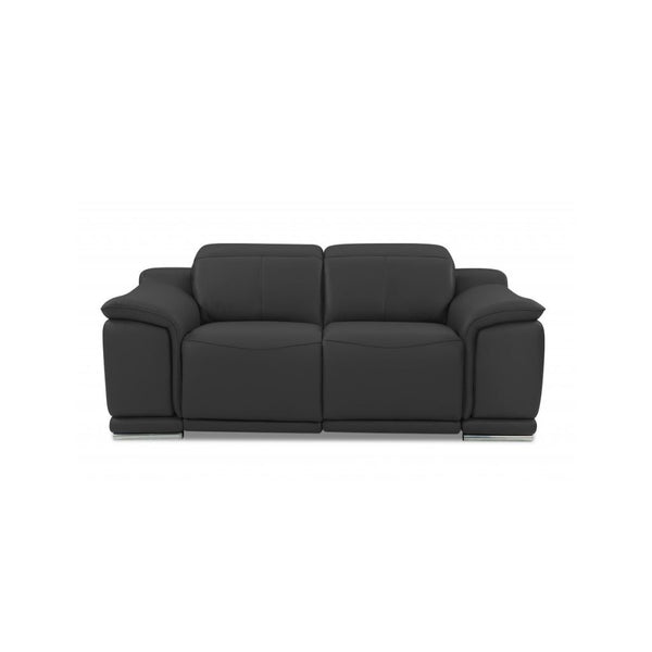 Homeroots Three Piece Indoor Dark Gray Italian Leather Six Person Seating Set Dark Grey  476556