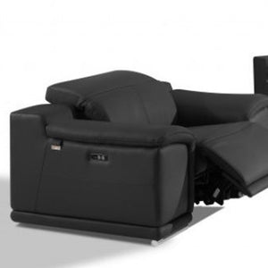 Homeroots Three Piece Indoor Dark Gray Italian Leather Six Person Seating Set Dark Grey  476556