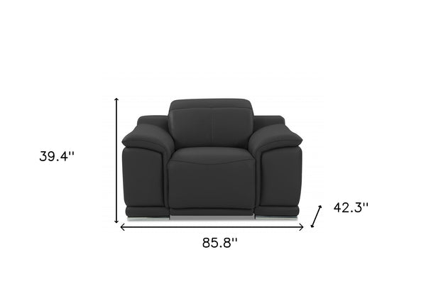 Homeroots Three Piece Indoor Dark Gray Italian Leather Six Person Seating Set Dark Grey  476556