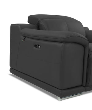 Homeroots Two Piece Indoor Dark Gray Italian Leather Five Person Seating Set Dark Grey  476557