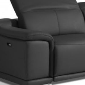 Homeroots Two Piece Indoor Dark Gray Italian Leather Five Person Seating Set Dark Grey  476557