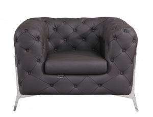 HomeRoots Three Piece Indoor Brown Italian Leather Seating Set for Five - Luxurious, Modern Comfort & Style 476572