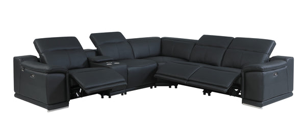 Homeroots Three Piece Indoor Italian Leather Seating Set For Six – Luxurious Comfort & Stylish Design Black  476588