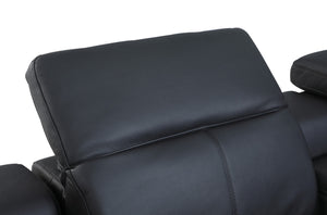 Homeroots Three Piece Indoor Italian Leather Seating Set For Six – Luxurious Comfort & Stylish Design Black  476588