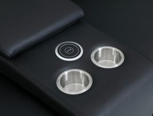 Homeroots Three Piece Indoor Italian Leather Seating Set For Six – Luxurious Comfort & Stylish Design Black  476588