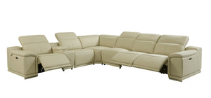Homeroots Three Piece Indoor Italian Leather Seating Set For Six – Luxurious Comfort & Stylish Design Beige  476590