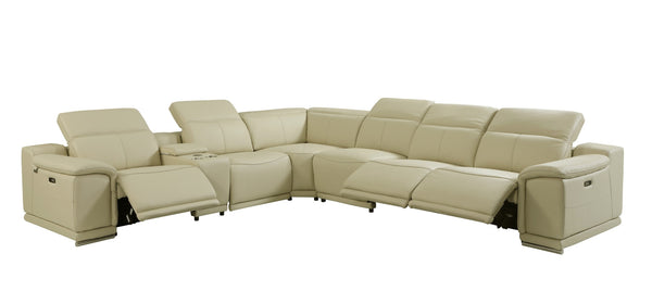 Homeroots Three Piece Indoor Italian Leather Seating Set For Six – Luxurious Comfort & Stylish Design Beige  476590