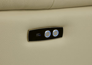 Homeroots Three Piece Indoor Italian Leather Seating Set For Six – Luxurious Comfort & Stylish Design Beige  476590