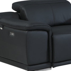 Homeroots Three Piece Indoor Italian Leather Seating Set For Six – Luxurious Comfort & Stylish Design Black  476591