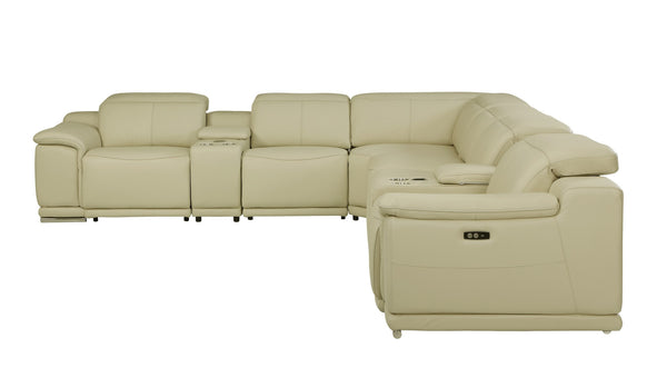 Homeroots Three Piece Indoor Italian Leather Seating Set For Six – Luxurious Comfort & Stylish Design Beige  476599
