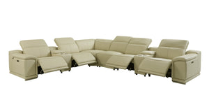 Homeroots Three Piece Indoor Italian Leather Seating Set For Six – Luxurious Comfort & Stylish Design Beige  476599