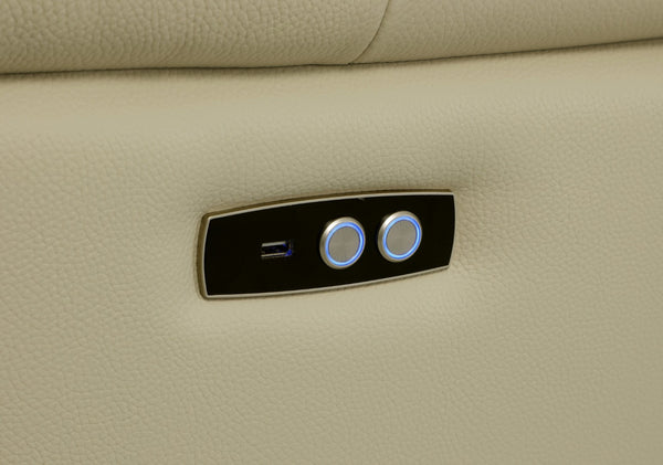 Homeroots Three Piece Indoor Italian Leather Seating Set For Six – Luxurious Comfort & Stylish Design Beige  476599