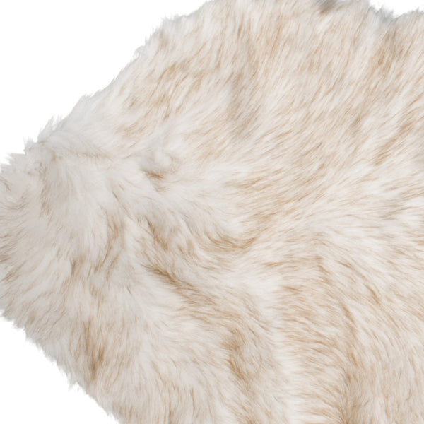 Homeroots 6' Tan Faux Fur Ombre Flokati Washable Non Skid Area Rug  Faux Fur 476605