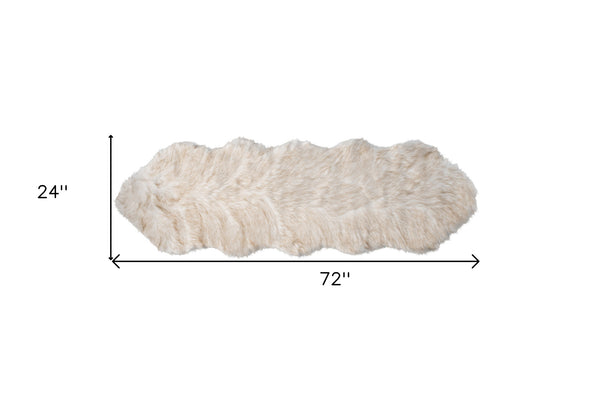 Homeroots 6' Tan Faux Fur Ombre Flokati Washable Non Skid Area Rug  Faux Fur 476605