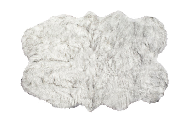Homeroots 4' X 6' Ombre Grey Faux Fur Washable Non Skid Area Rug  Acrylic 476607