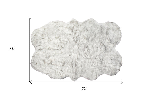 Homeroots 4' X 6' Ombre Grey Faux Fur Washable Non Skid Area Rug  Acrylic 476607
