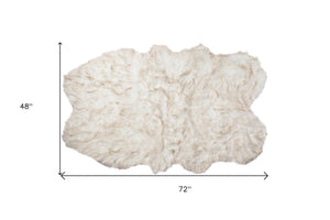 Homeroots 4' X 6' Ombre Tan Faux Fur Washable Non Skid Area Rug  Faux Fur 476608