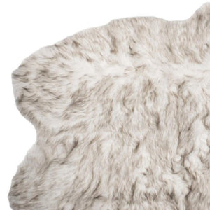 HomeRoots 4' X 6' Ombre Faux Fur Area Rug - Soft, Machine-Washable, Non-Skid Design for Cozy Modern Spaces Brown, White 476609