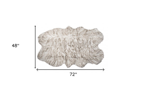 Homeroots 4' X 6'  Ombre Chocolate Faux Fur Washable Non Skid Area Rug  Acrylic 476609