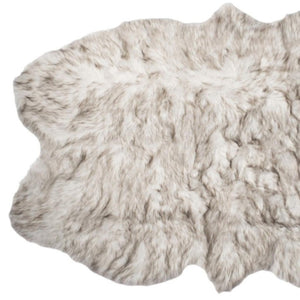 HomeRoots 4' X 6' Ombre Faux Fur Area Rug - Soft, Machine-Washable, Non-Skid Design for Cozy Modern Spaces Brown, White 476609