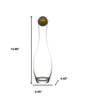 Homeroots Thirty Two Ounce Clear Crystal Glass Wine Or Water Carafe  Crystal Glass 476616