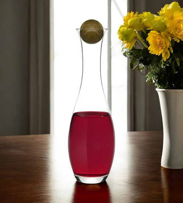 Homeroots Thirty Two Ounce Clear Crystal Glass Wine Or Water Carafe  Crystal Glass 476616