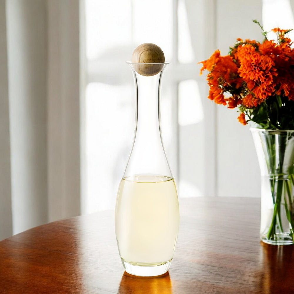 Homeroots Thirty Two Ounce Clear Crystal Glass Wine Or Water Carafe  Crystal Glass 476616