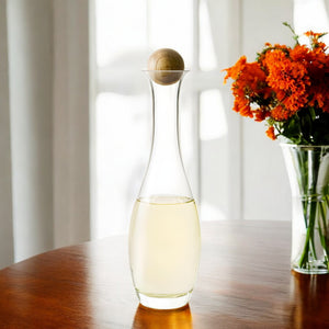 Homeroots Thirty Two Ounce Clear Crystal Glass Wine Or Water Carafe  Crystal Glass 476616