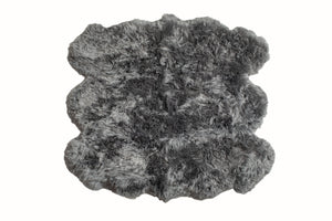 Homeroots 5' X 6' Grey Wool Sheepskin Handmade Area Rug  Wool 476622
