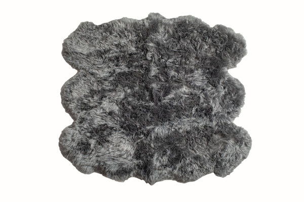 Homeroots 5' X 6' Grey Wool Sheepskin Handmade Area Rug  Wool 476622
