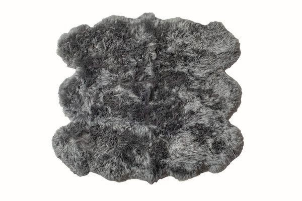 Homeroots 5' X 6' Grey Wool Sheepskin Handmade Area Rug  Wool 476622