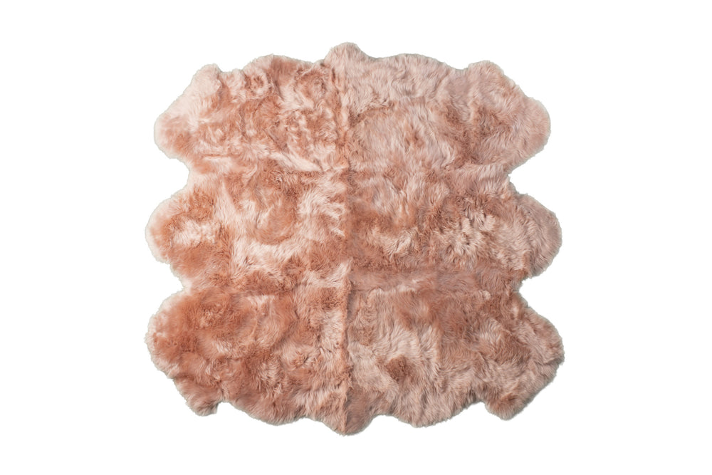 Homeroots 5' X 6' Pink Wool Sheepskin Handmade Area Rug  Wool 476625