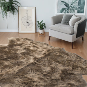 Homeroots 5' X 6' Taupe Wool Sheepskin Handmade Area Rug  Wool 476626