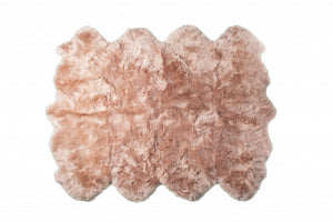 Homeroots 6' X 6' Pink Wool Sheepskin Handmade Area Rug  Wool 476629