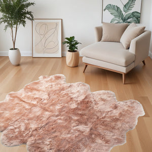 Homeroots 6' X 6' Pink Wool Sheepskin Handmade Area Rug  Wool 476629