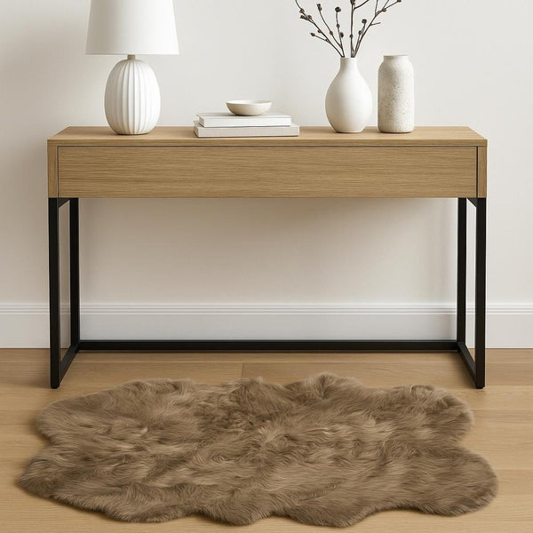 HomeRoots 4' X 6' Luxurious Faux Fur Washable Area Rug - Soft, Non-Slip Design for Cozy Home Decor Accents Tan 476636