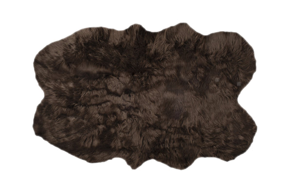 Homeroots 4' X 6' Chocolate Faux Sheepskin Flokati Washable Non Skid Area Rug  Faux Sheepskin 476638