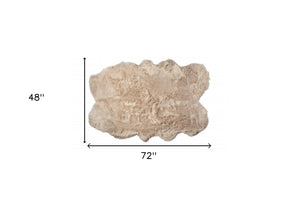 Homeroots 4' X 6' Taupe Faux Fur Washable Non Skid Area Rug  Acrylic 476639