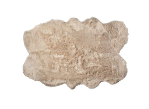 HomeRoots 4' X 6' Luxurious Faux Fur Washable Area Rug - Soft, Non-Slip Design for Cozy Home Decor Accents Taupe 476639