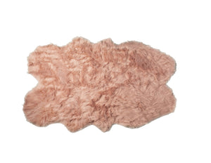 HomeRoots 4' X 6' Luxurious Faux Fur Washable Area Rug - Soft, Non-Slip Design for Cozy Home Decor Accents Dusty Rose 476640